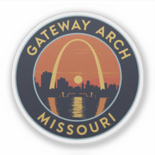 Adesivo Viagens vintage Gateway Arch Missouri