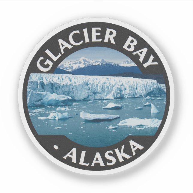 Adesivo Viagens vintage Glacier Bay Alaska (Frente)