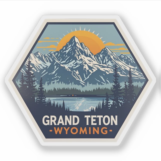 Adesivo Viagens vintage Grand Teton National Park (Frente)
