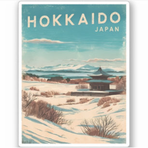 Adesivo Viagens vintage Hokkaido Japão Retro Cêntrico de i