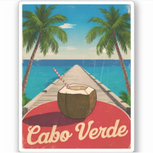 Adesivo Viagens vintage Ilha Cabo Verde - Gráfico Retroati