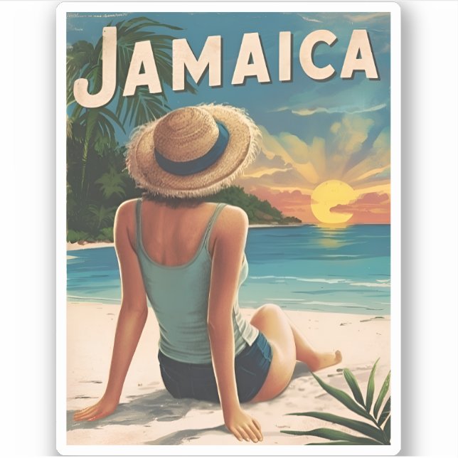 Adesivo Viagens vintage Jamaica Tropical Beach - Scense (Frente)