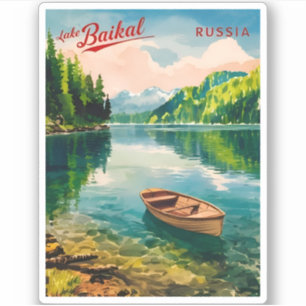 Adesivo Viagens vintage Lago Baikal Rússia Retrocêntrica