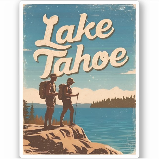 Adesivo Viagens vintage Lago Tahoe California - Retrocêndi (Frente)