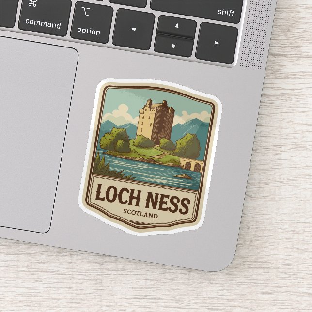 Adesivo Viagens vintage Loch Ness Scotland (Detalhe)