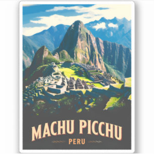 Adesivo Viagens vintage Machu Picchu Peru - Retrospectiva
