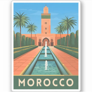 Adesivo Viagens vintage Marrocos Norte África - Gráfico Re