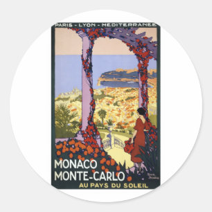 Adesivo Viagens vintage - Monaco Monte - Carlo