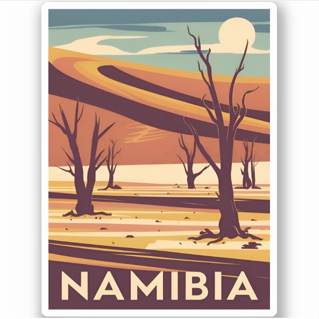 Adesivo Viagens vintage Namíbia África - Gráfico Retroativ (Frente)
