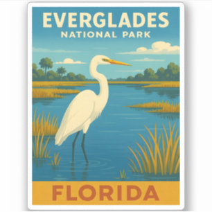 Adesivo Viagens vintage Retro Florida Everglades Nature