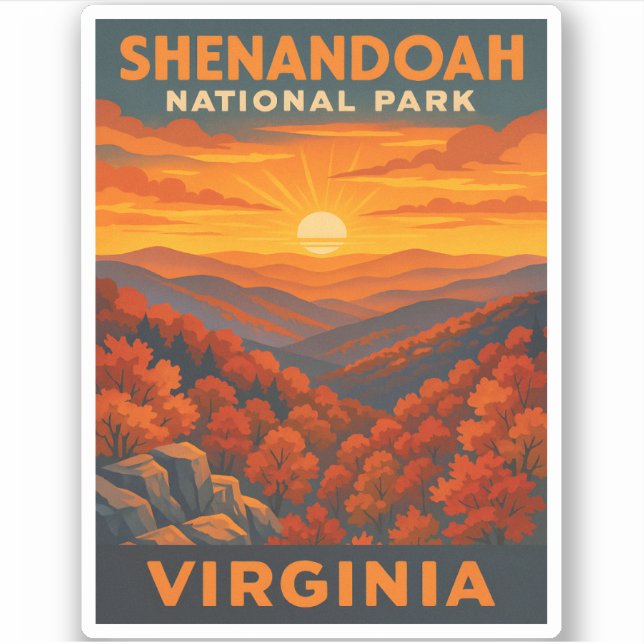 Adesivo Viagens vintage Shenandoah National Park Virginia (Frente)