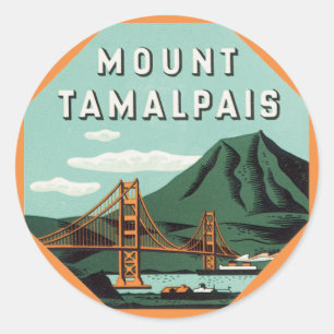 Adesivo Viagens vintage, Tamalpais Mountain ou Mount Tam