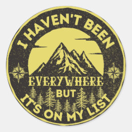 Adesivo viajante divertido do mundo ainda não estive em to