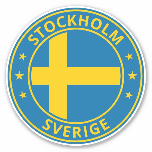 Adesivo Viajante Global - 'Cidade', Sverige | Suecia (Edit (Frente)