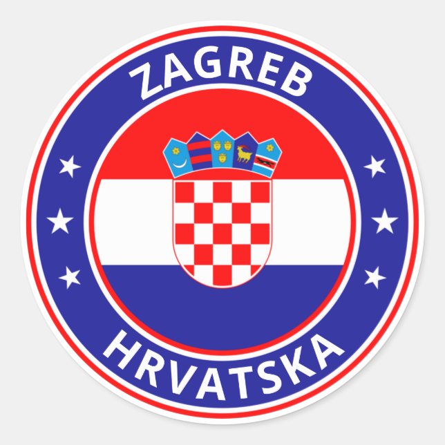 Adesivo Viajante Global - Zagreb, Hrvatska | Croácia (Frente)