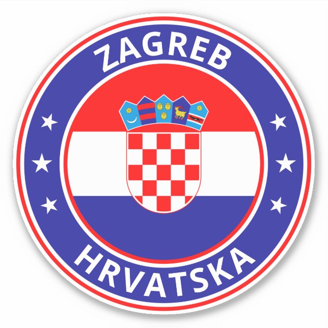 Adesivo Viajante Global - Zagreb, Hrvatska | Croácia (Frente)