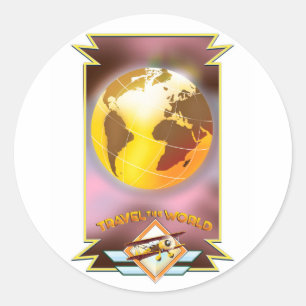 Adesivo Viaje pelo Globo Dourado