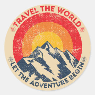 Adesivo viaje pelo mundo deixe a aventura começar viajando