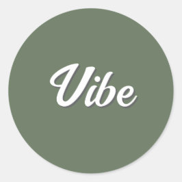 Adesivo Vibe Retro de Azeitona Verde Simples e Legal