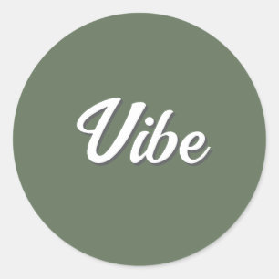 Adesivo Vibe Retro de Azeitona Verde Simples e Legal