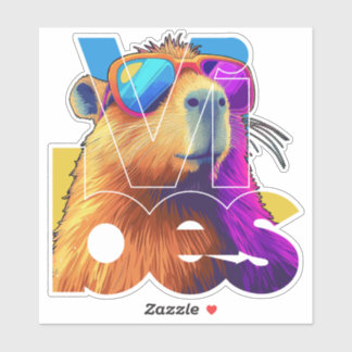 Adesivo Vibes Capybara Retro Design