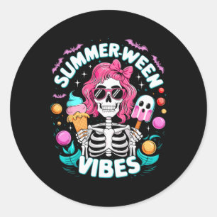 Adesivo Vibes Skeleton Férias Estragadas Verão de Hallowee
