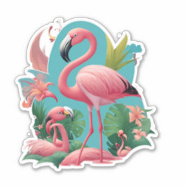 Adesivo Vibes Tropicais Flamingo Stickers para Cada Ocasio