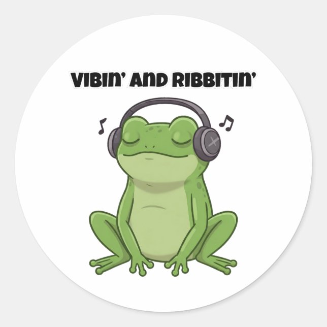 Adesivo Vibin’ e Ribbitin" (Frente)