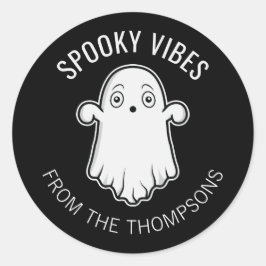 Adesivo Vibrações Assustadoras Fantasma Halloween Preto e