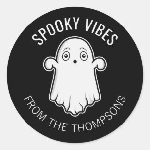 Adesivo Vibrações Assustadoras Fantasma Halloween Preto e
