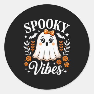 Adesivo Vibrações Assustadoras Fantasma Retro Groovy Hallo