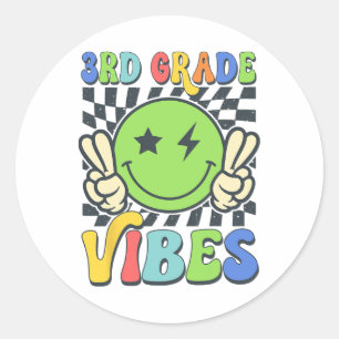 Adesivo Vibrações da 3ª Série Rosto Sorridente Groovy de V