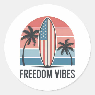 Adesivo Vibrações de Liberdade 4 de Julho Patriótico Verão