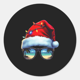 Adesivo Vibrações de Natal Tropical na Praia Férias Papai