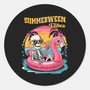 Adesivo Vibrações de Summerween Esqueleto Férias de Verão