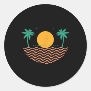Adesivo Vibrações de Verão Onda do Pôr do Sol Praia Mar So