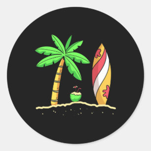 Adesivo Vibrações de Verão Palmeiras Surfboard Surfista Co