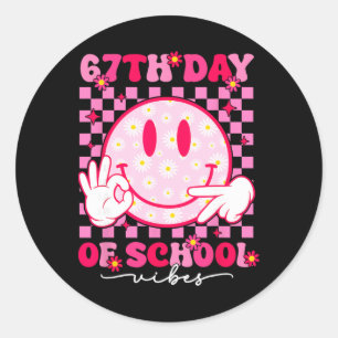 Adesivo Vibrações do 67º Dia de Escola 67 Meme Rosto Sorri