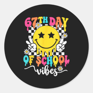 Adesivo Vibrações do 67º Dia de Escola Engraçado Seis Sete