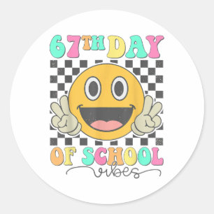 Adesivo Vibrações do 67º Dia de Escola Rosto Sorridente Fo