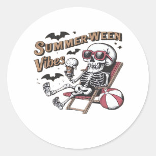 Adesivo Vibrações Felizes de Sumerween Esqueleto Sorvete V