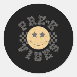 Adesivo Vibrações Retro Pré-K Professor Aluno 1º Dia Volta