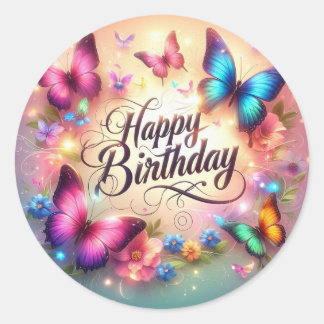 Adesivo Vibrant butterfly birthday sticker 