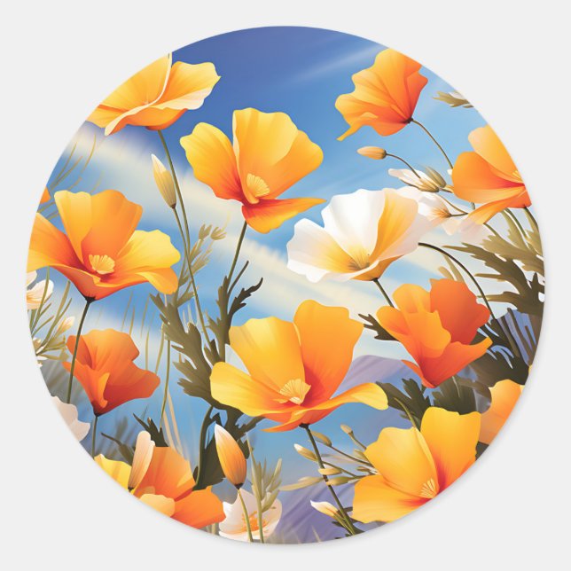Adesivo Vibrant California Poppies Meadow (Frente)