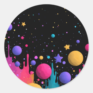 Adesivo Vibrant Cosmic Drip Abstract Space Art