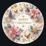 Adesivo Vibrant Merry Christmas Sticker<br><div class="desc">Vibrante Vinheta de Natal Feliz em Fundo Branco "Adicione um pop de cor aos seus presentes de Natal e decoração com este vibrante adesivo de Natal Feliz num fundo branco nítido! Apresentando uma bela design de elementos de Natal, florais delicados e elegantemente escrito 'Feliz Natal' em cores ousadas. Perfeito para:...</div>