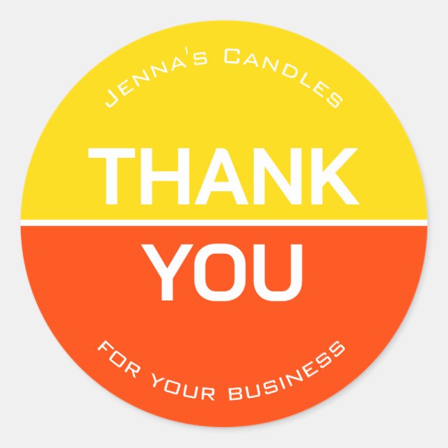 Adesivo Vibrant Neon Orange Yellow Nome Obrigado (Frente)