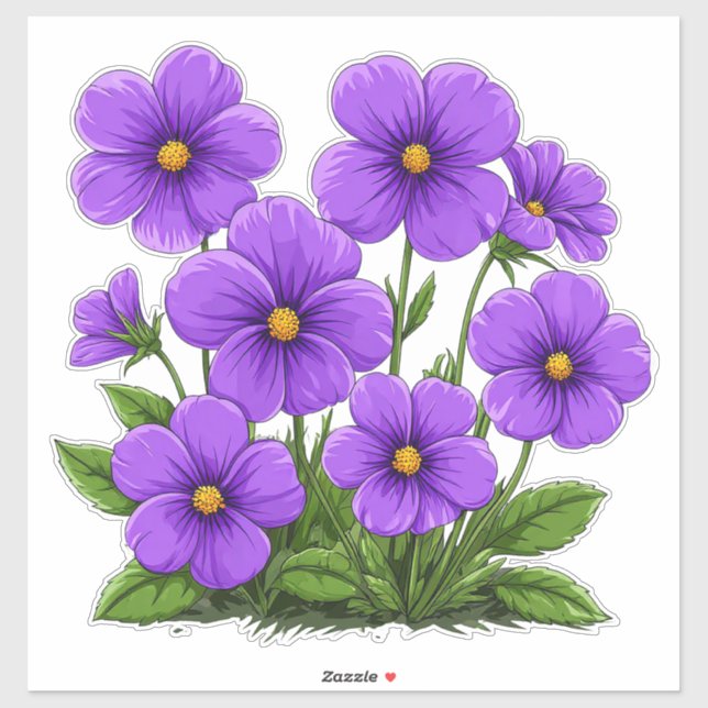 Adesivo Vibrant Purple Anemone Flowers (Folha)