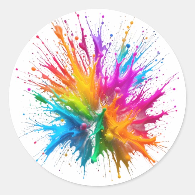 Adesivo Vibrant Rainbow Paint Splatter Explosion (Frente)