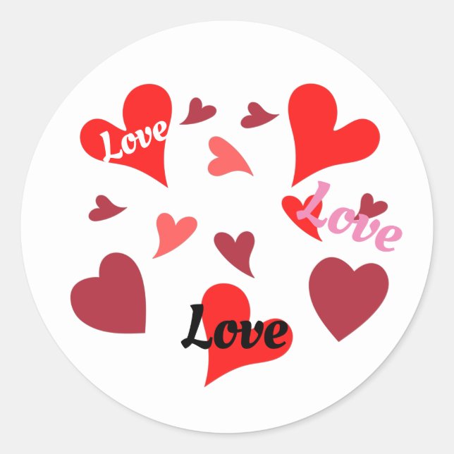 Adesivo Vibrant red hearts background (Frente)